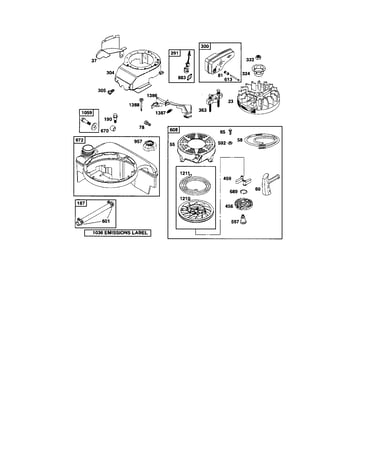 Rewind starter/blower housing