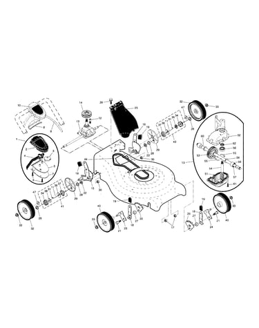 Drive control/gear case/wheels