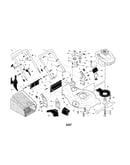 Handle/engine/housing/grassbag