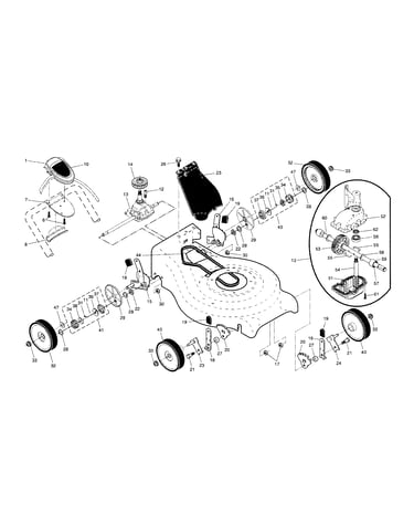 Drive control/gear case/wheels