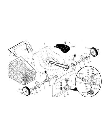 Drive control/gear case/wheels