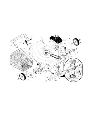 Drive control/gear case/wheels