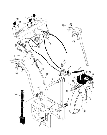 Control panel/discharge chute