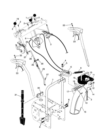 Control panel/discharge chute