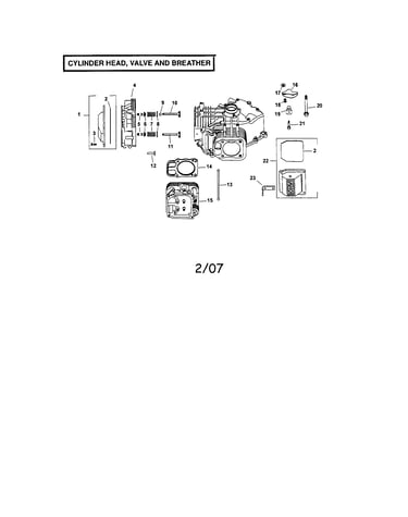 Cylinder head/valve/breather