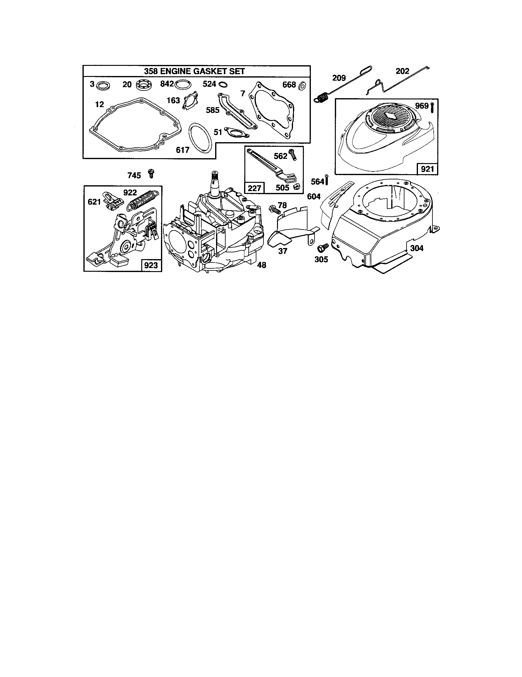 Gasket set/blower housing