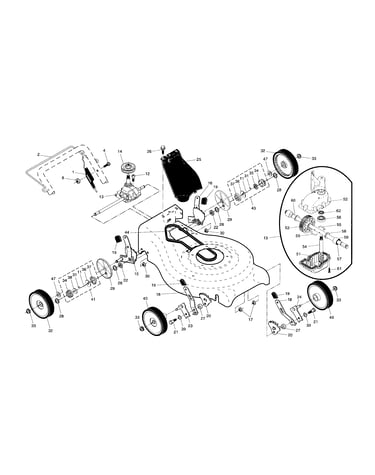 Drive control/gear case/wheels
