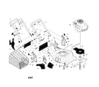 Craftsman 917370561 engine/housing/handle/grassbag diagram