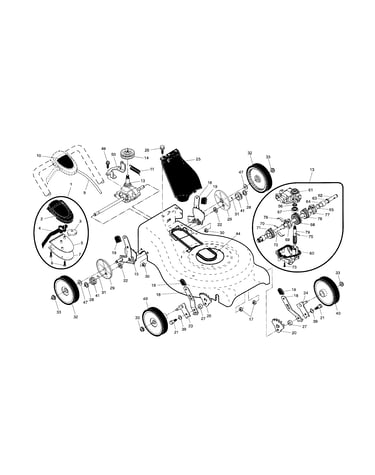 Drive control/gear case/wheels