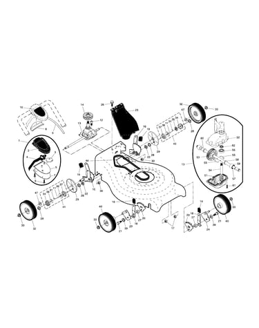 Drive control/gear case/wheels