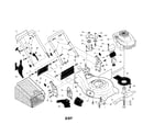 Craftsman 917370741 engine/housing/handle/grassbag diagram