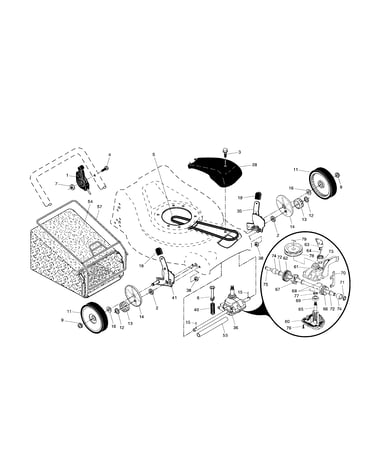 Drive control/gear case/wheels