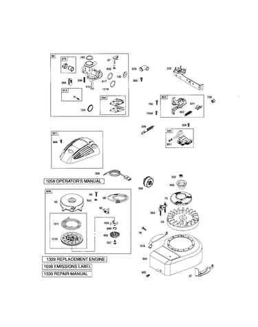Rewind starter/blower housing