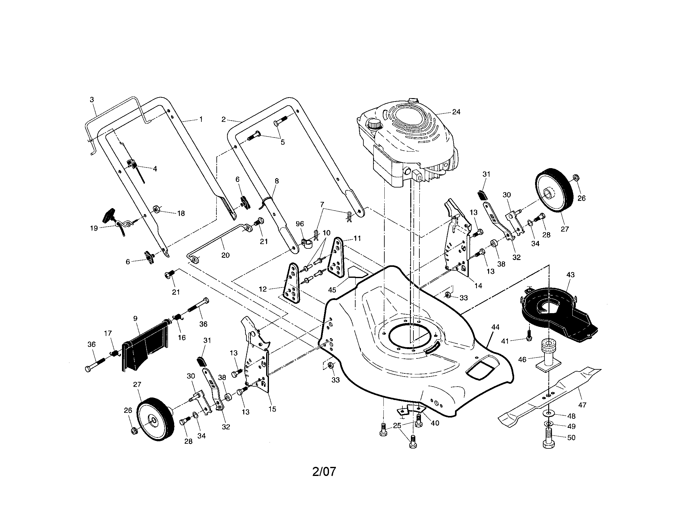 Engine/housing/handle