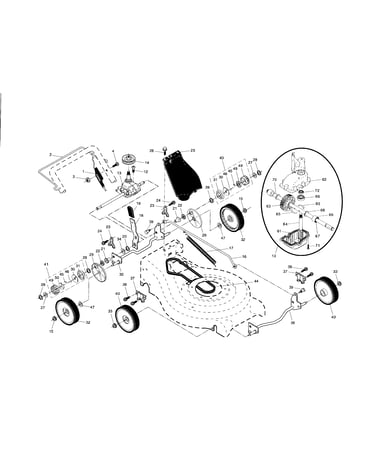 Drive control/gear case/wheels