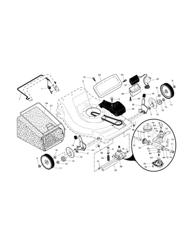 Drive control/gear case/wheels