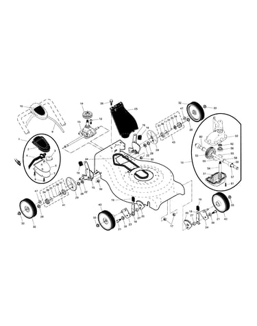 Drive control/gear case/wheels