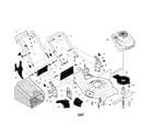 Craftsman 917371701 engine/housing/handle/grassbag diagram