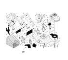 Craftsman 917371710 engine/housing/handle/grassbag diagram