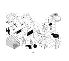 Craftsman 917371711 engine/housing/handle/grassbag diagram