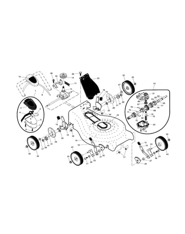Drive control/gear case/wheels