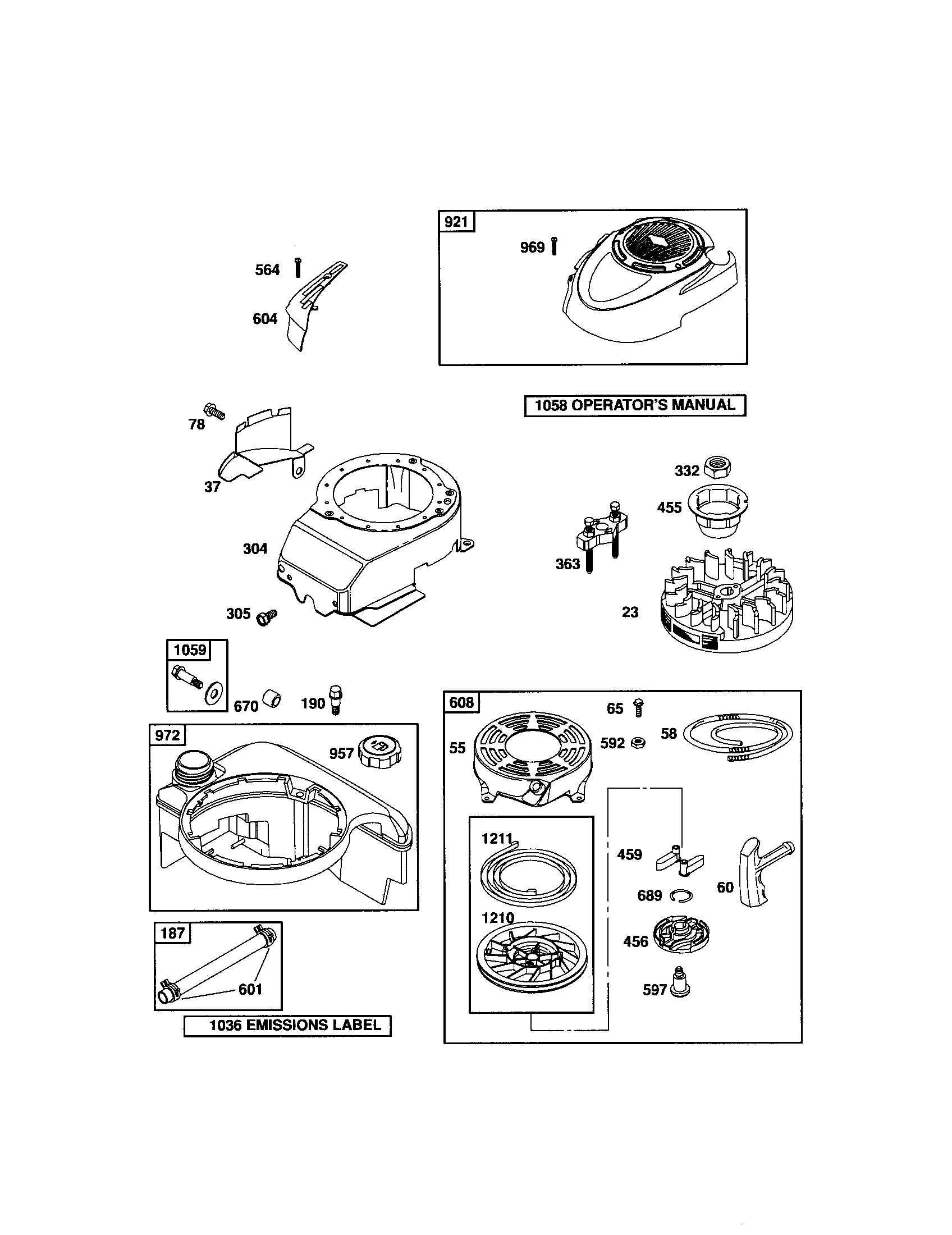 REWIND STARTER/BLOWER HOUSING