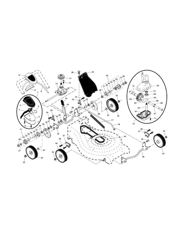 Drive control/gear case/wheels