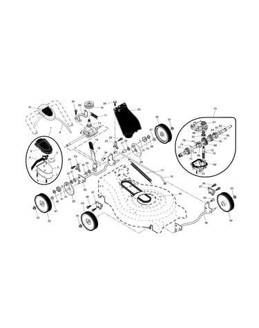 Drive control/gear case/wheels