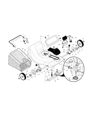Drive control/gear case/wheels