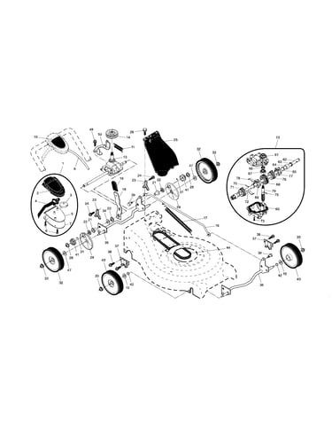 Drive control/gear case/wheels