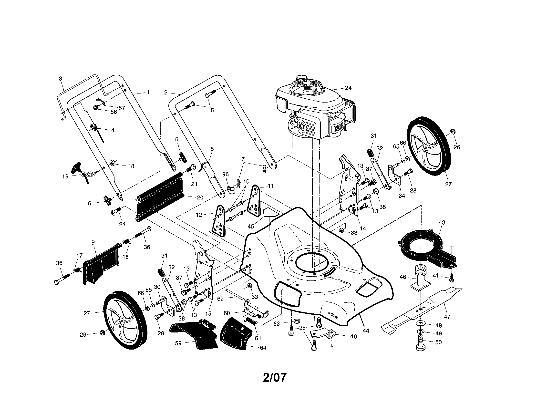 Engine/housing/handle