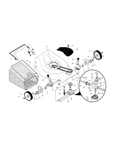 Drive control/gear case/wheels