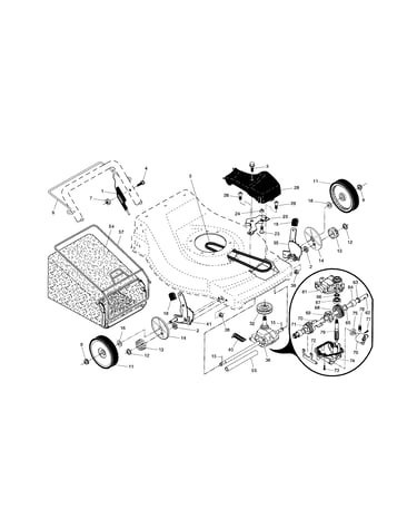 Drive control/gear case/wheels