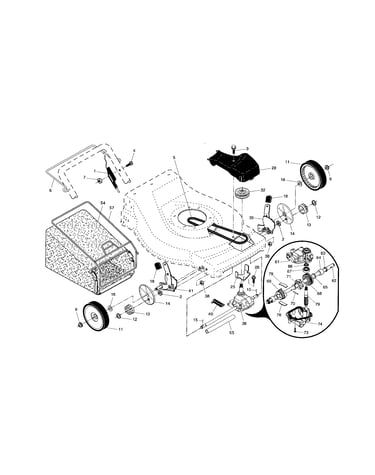 Drive control/gear case/wheels
