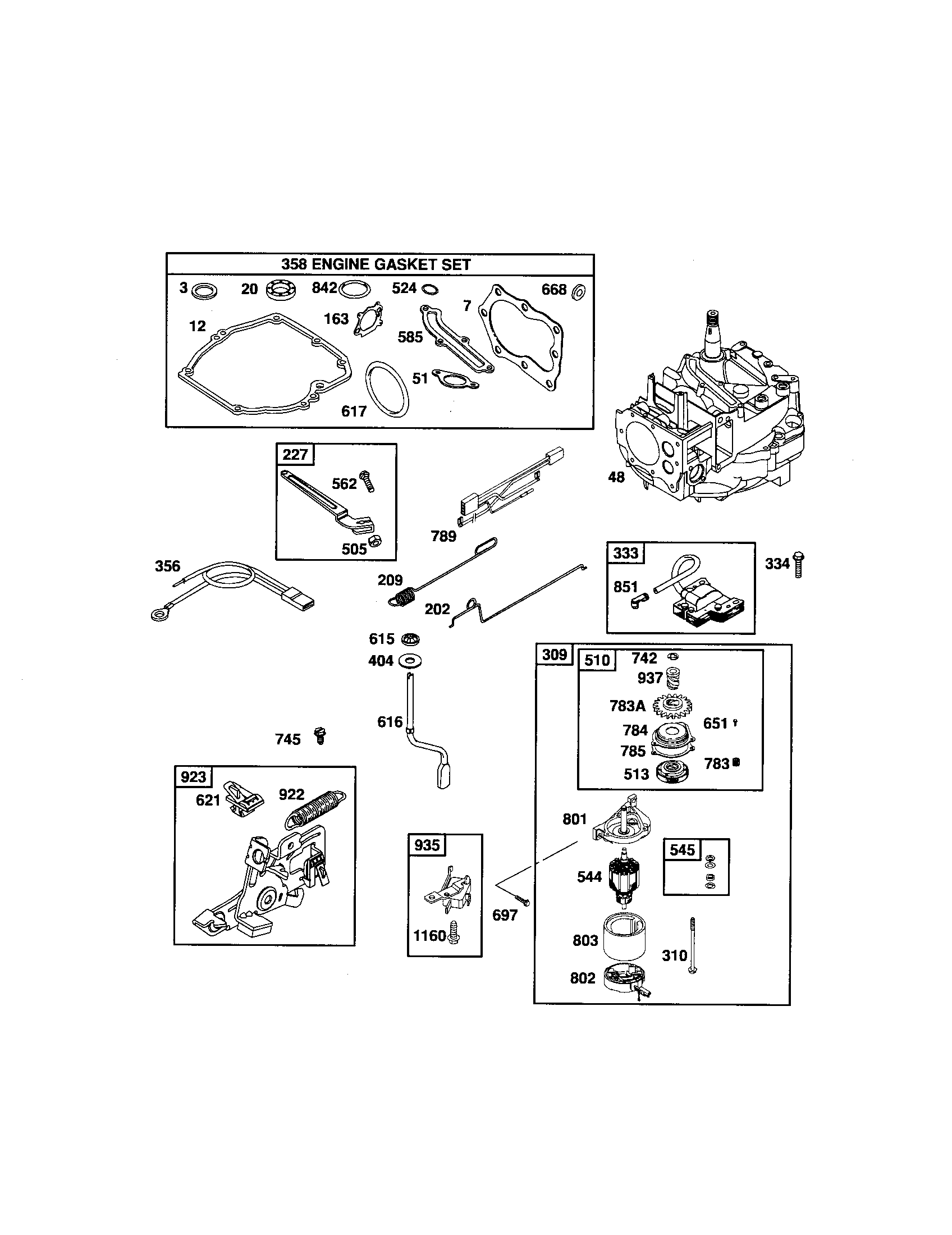 Short block/starter motor