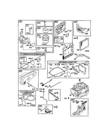 Carburetor/muffler/short block