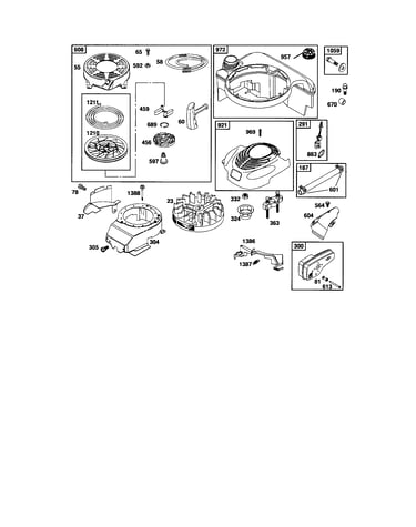 Rewind starter/blower housing