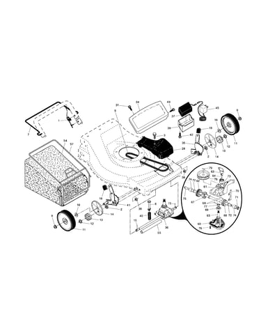 Drive control/gear case/wheels