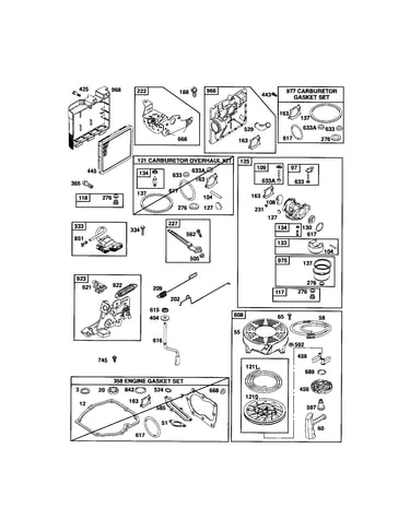 Carburetor/rewind starter