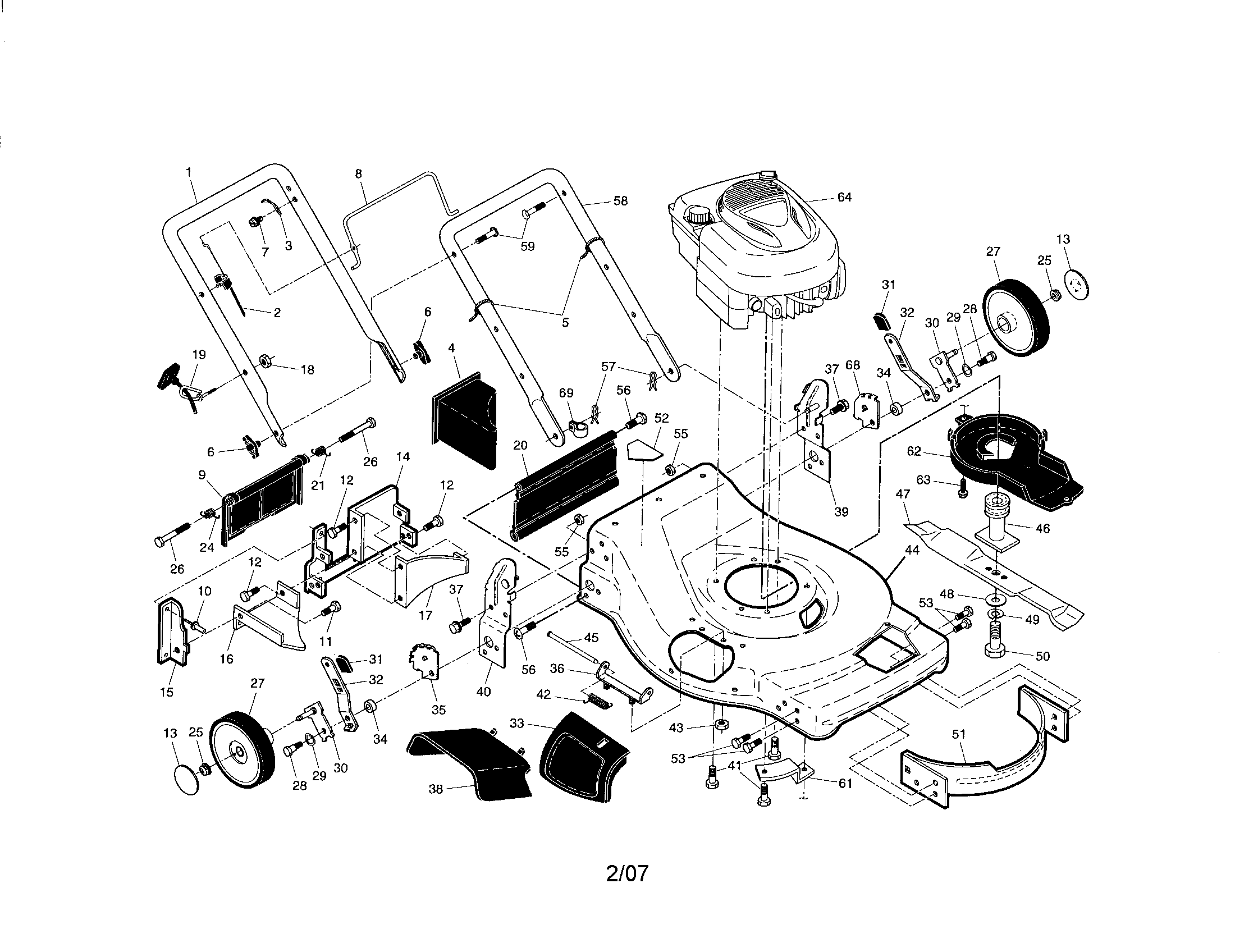 Engine/housing/handle