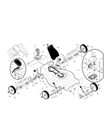 Drive control/gear case/wheels