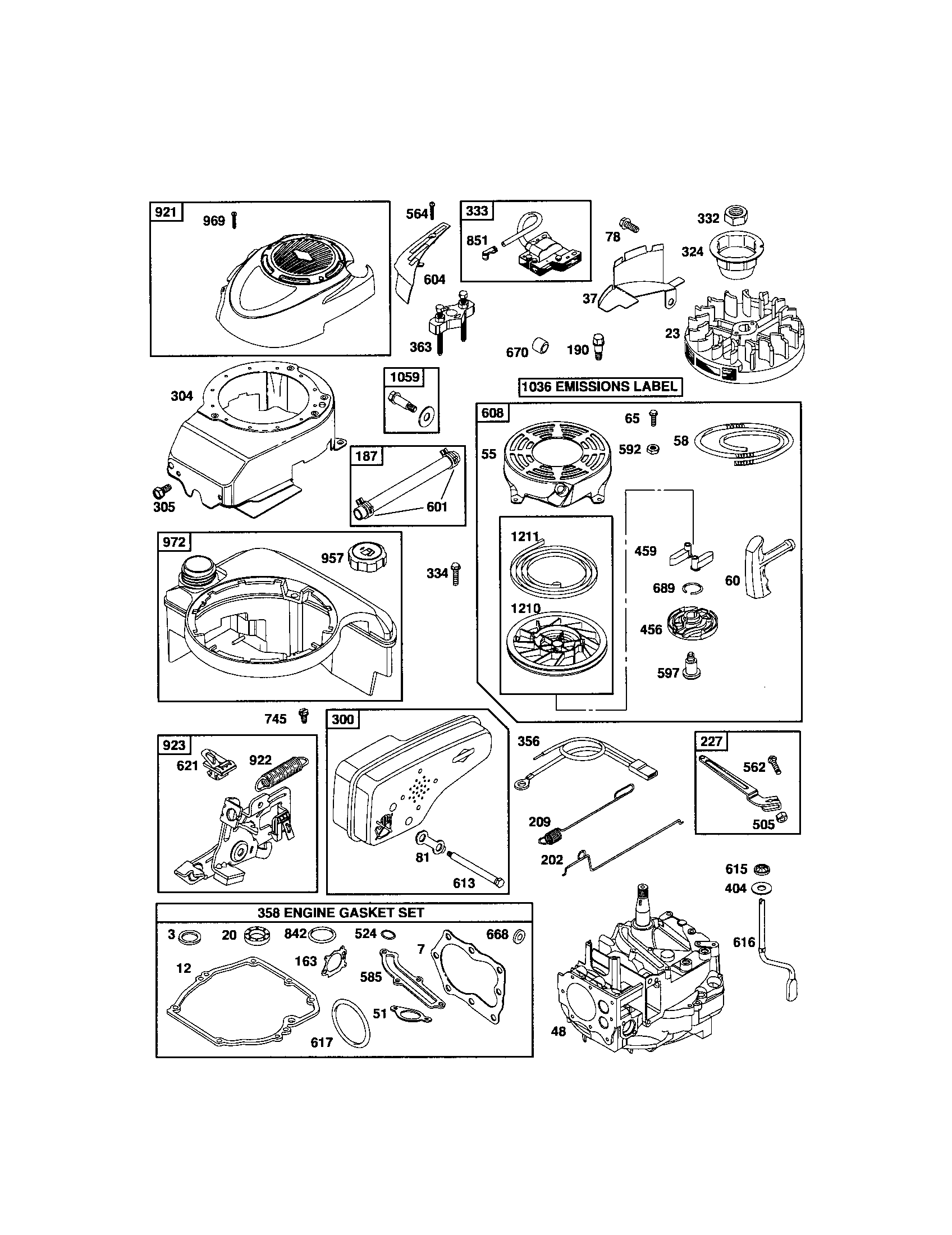 Rewind starter/blower housing