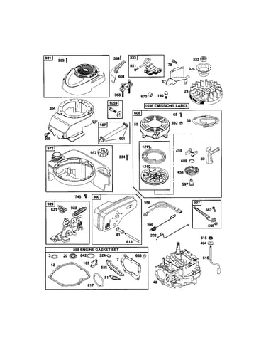 Rewind starter/blower housing