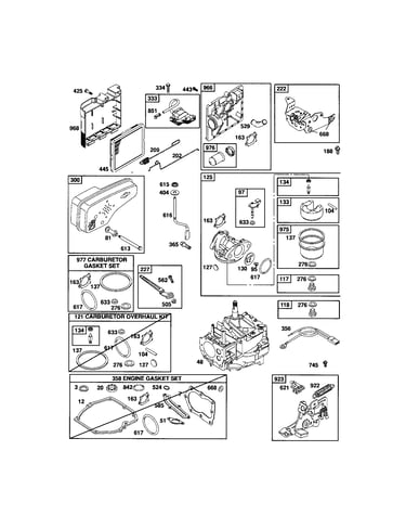 Carburetor/muffler/short block
