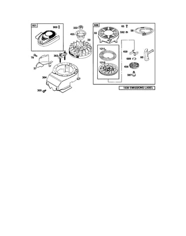 Rewind starter/blower housing