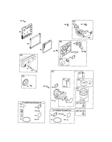Carburetor/muffler/air cleaner