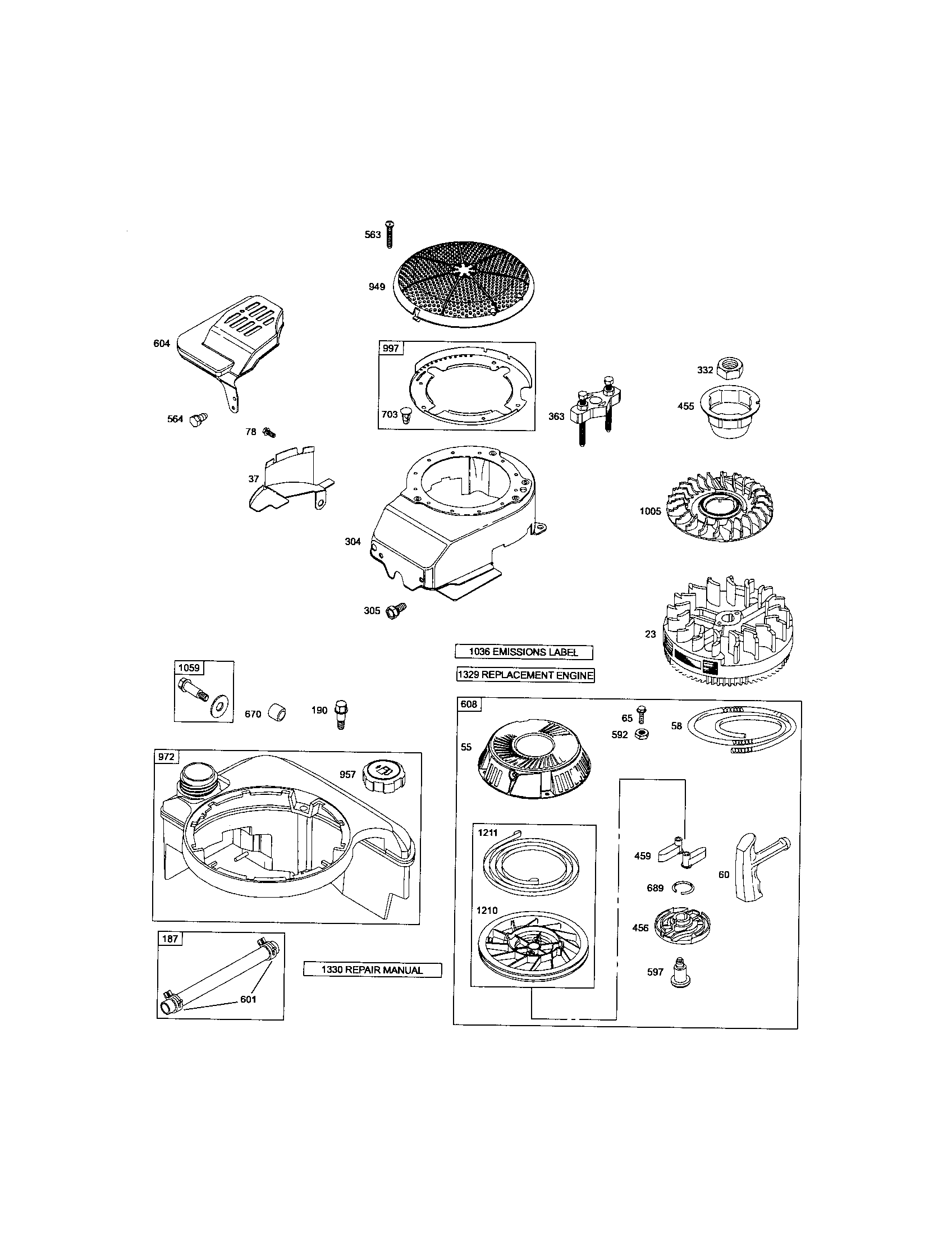 REWIND STARTER/BLOWER HOUSING