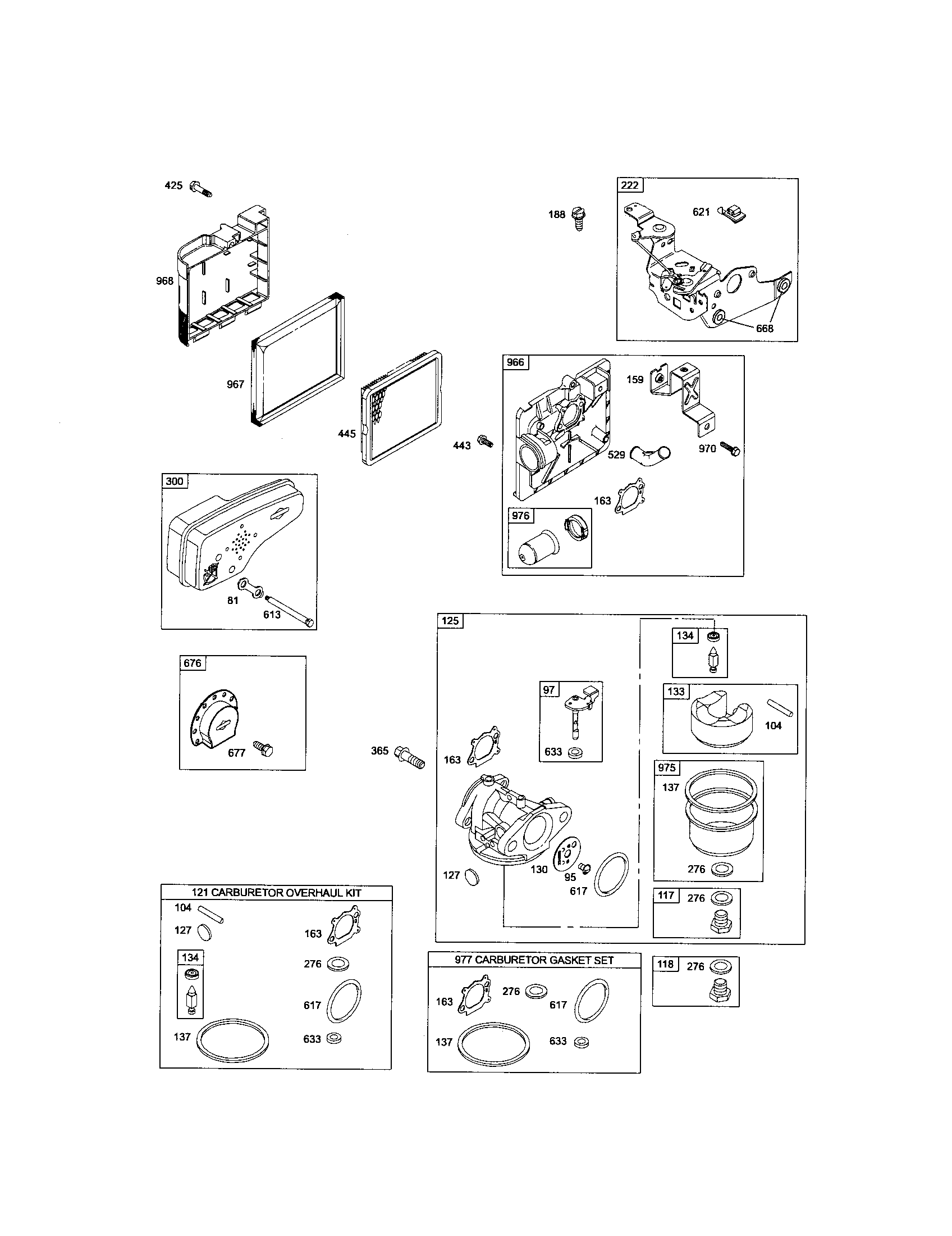 Carburetor/air cleaner/muffler