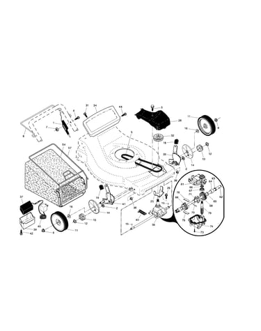 Drive control/gear case/wheels