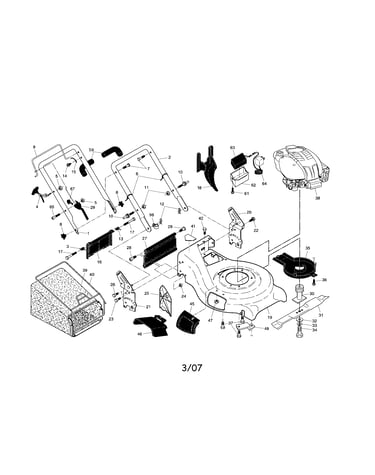 Engine/housing/handle/grassbag
